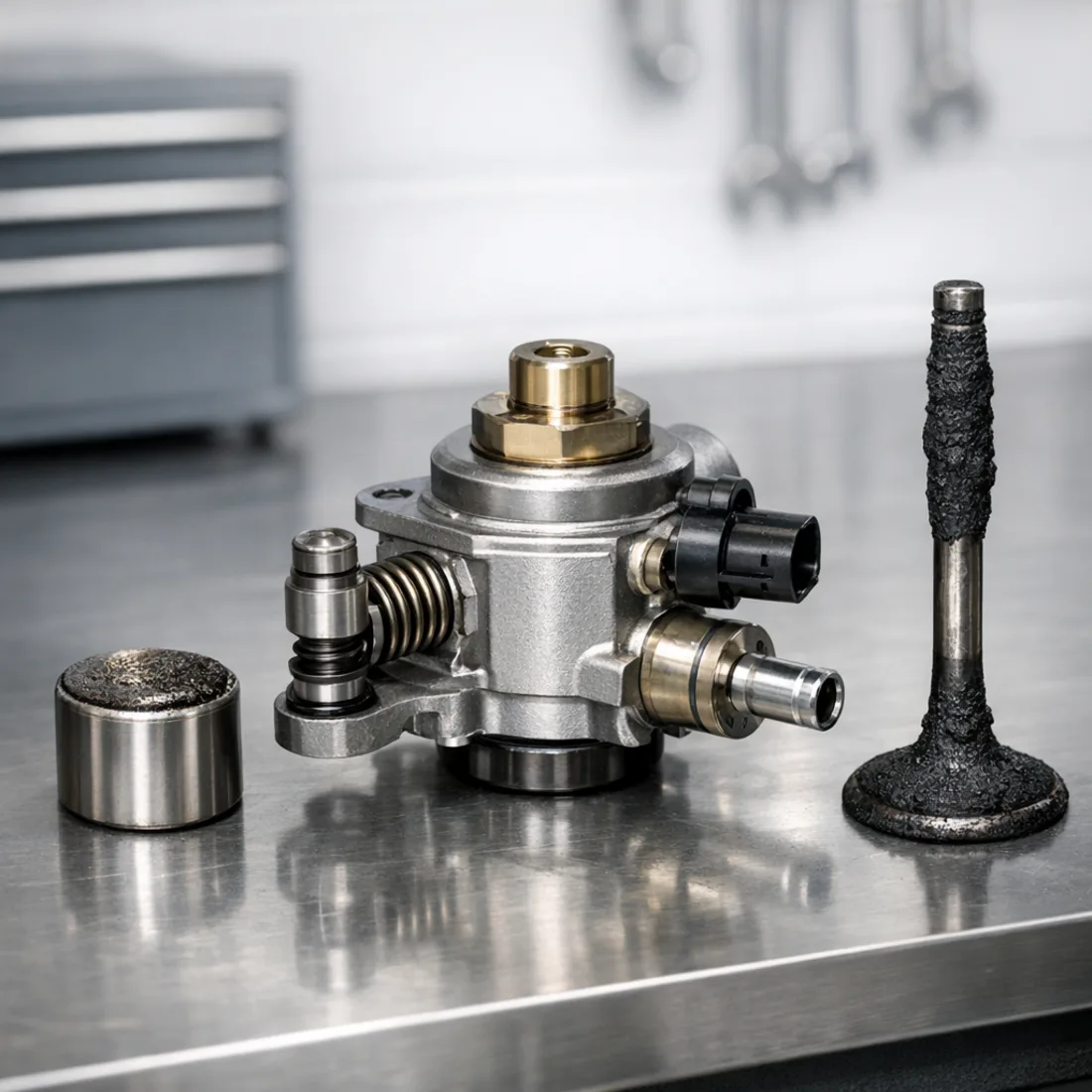 EA888 cam follower wear and carbon intake valve buildup, typical GB 40 TFSI items