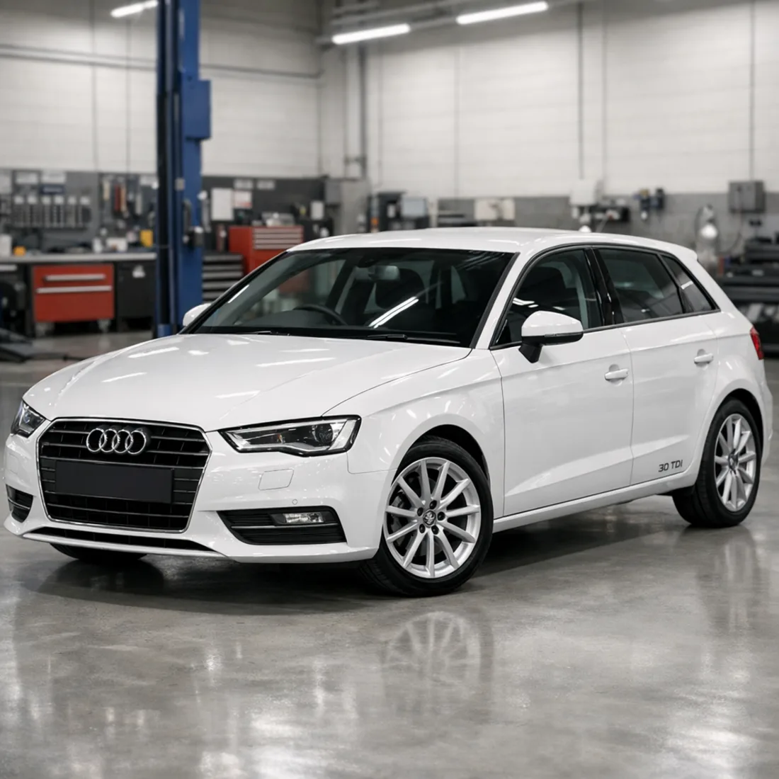 An 8V 30 TDI in our workshop. Routine servicing on these cars goes beyond an oil change.