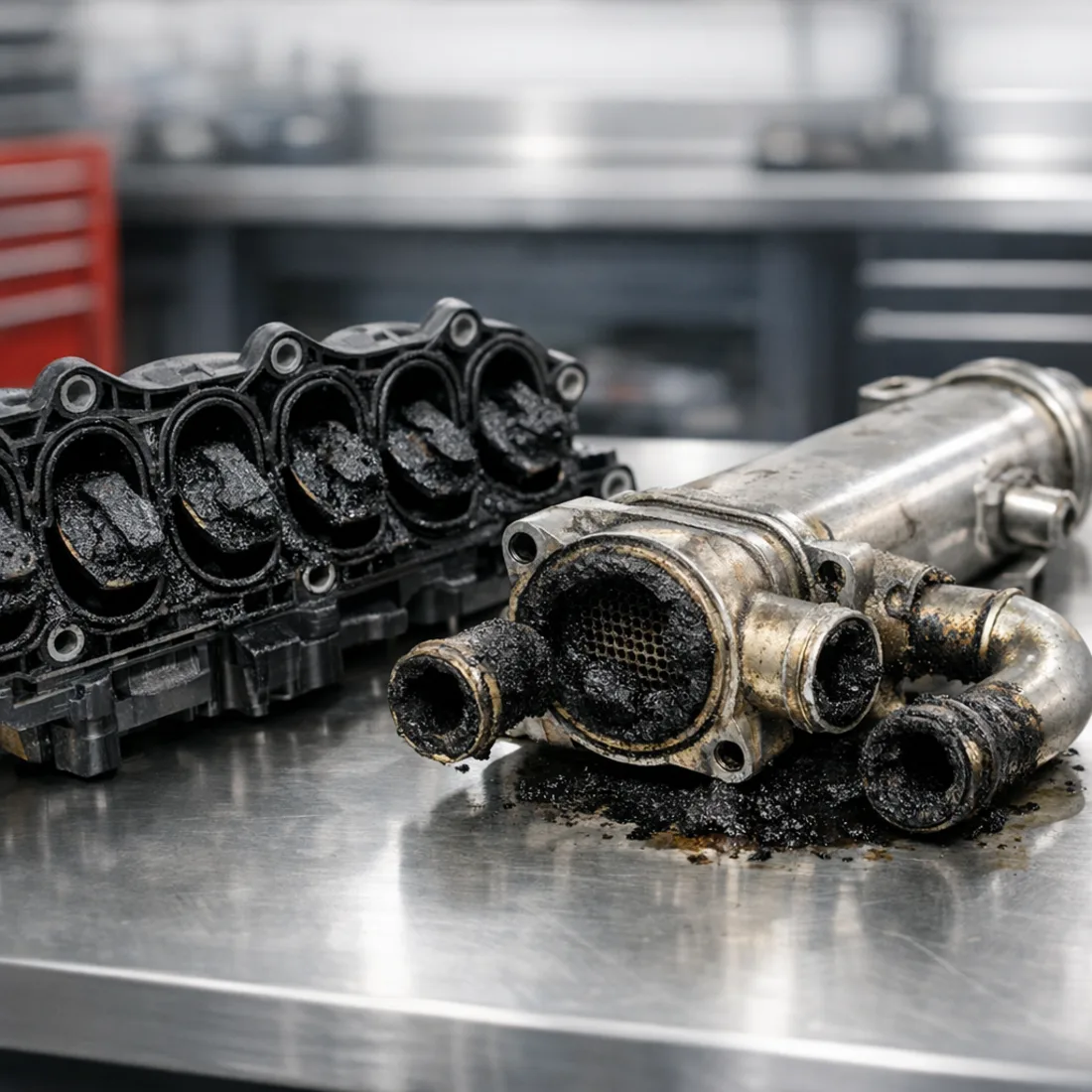 Swirl flap failure and EGR cooler issues from the B8 3.0 V6 TDI, both common fault items