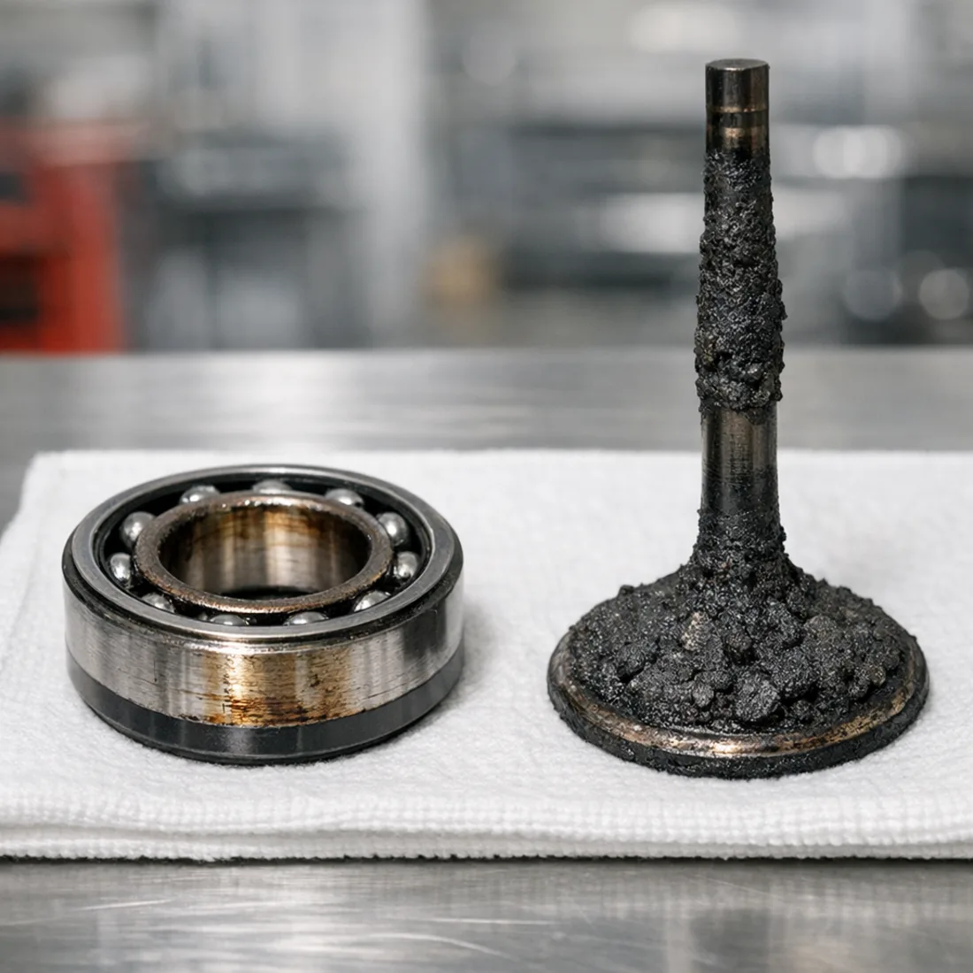 Worn supercharger snout bearing and carbon intake valve, S5 B8 CAKA 3.0 TFSI