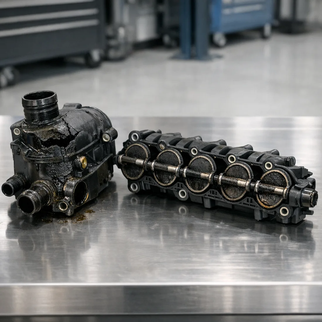 8R SQ5 CGQB: crankcase breather and swirl flap components, common failure items