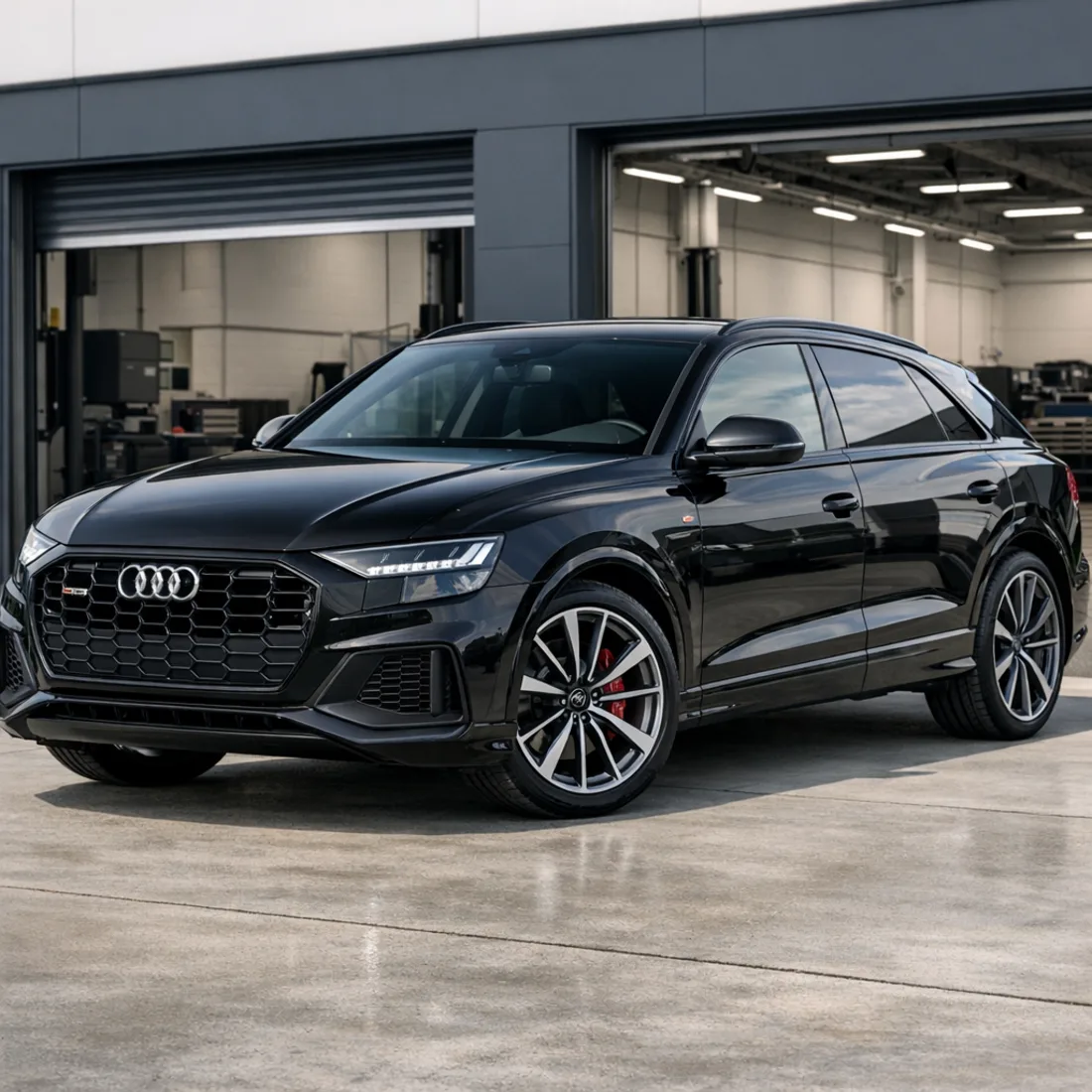SQ8 4.0 TFSI in our workshop, same platform as the Q8 50 TDI beneath the bodywork
