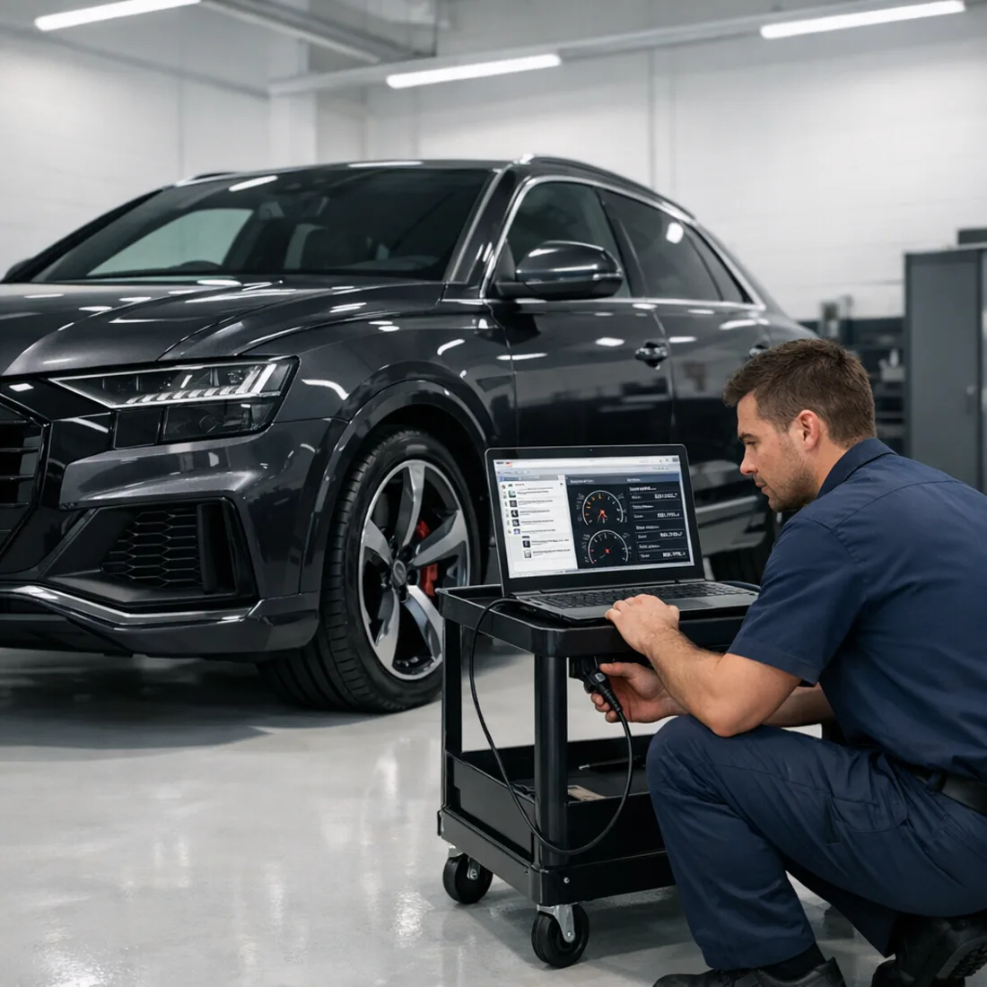 Factory Audi ODIS diagnostics in use on the SQ8, the same platform applies to the Q8 50 TDI