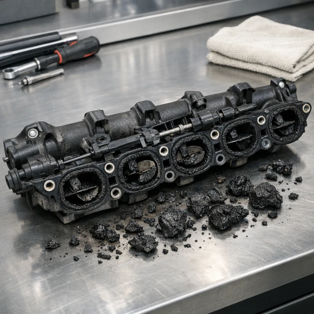 335d E90: intake carbon and swirl flap damage are the faults to prioritise