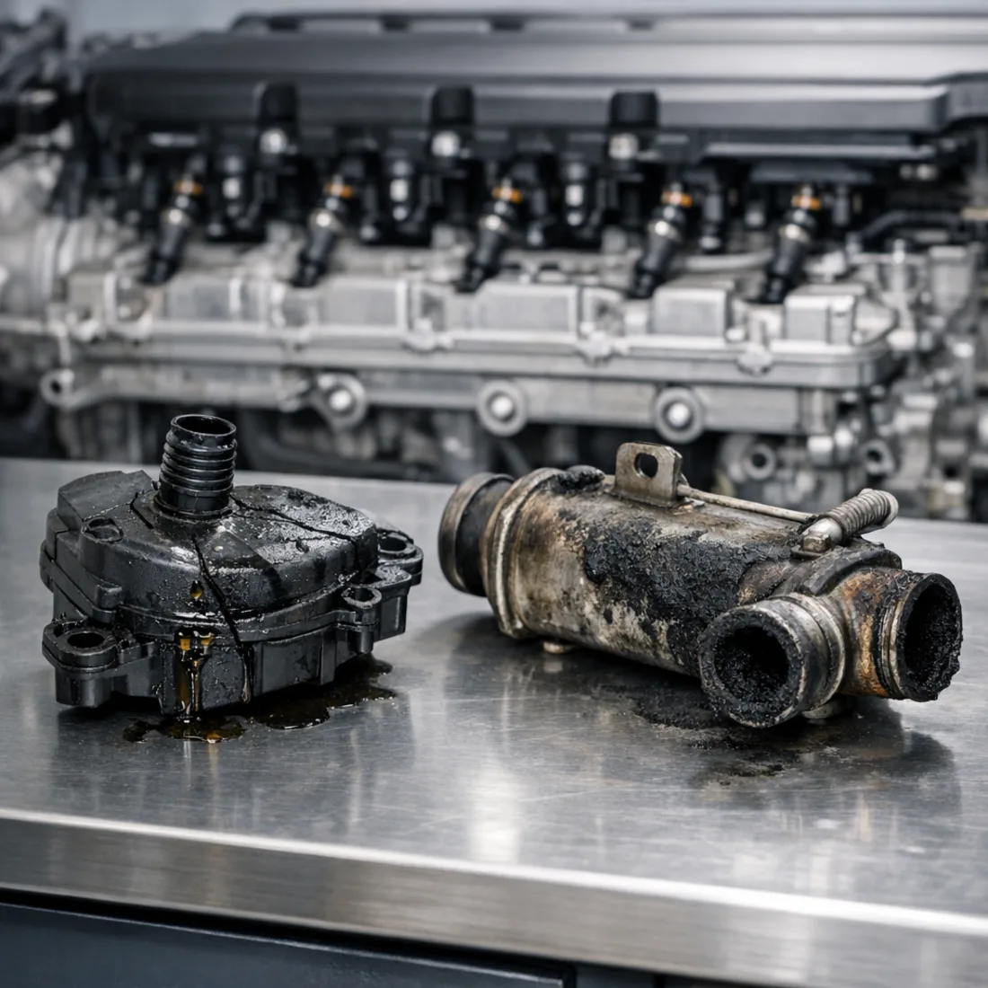 B57 EGR and crankcase breather components, common inspection points on the G30 530d