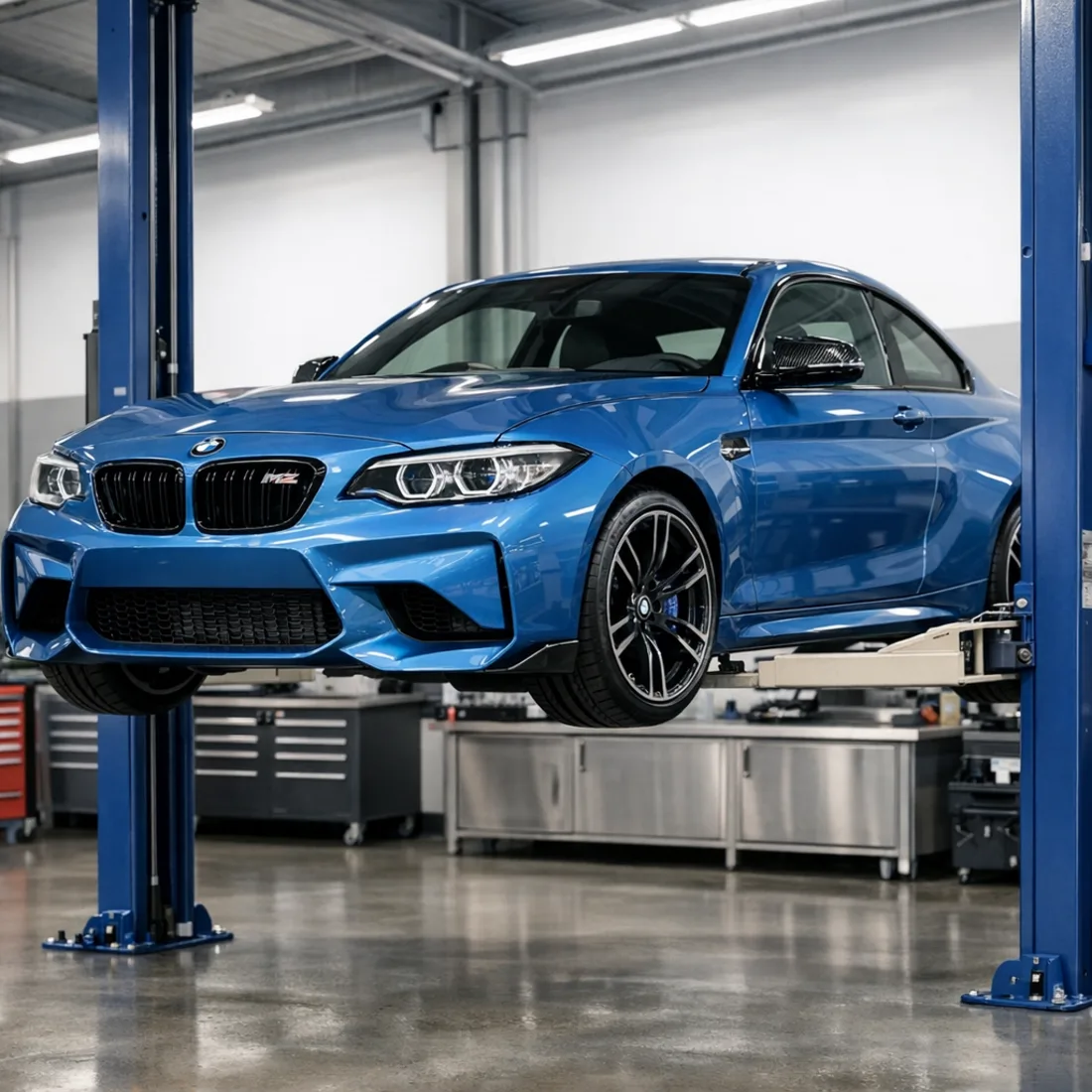 F87 M2 (N55) on the hoist at our Penrose workshop