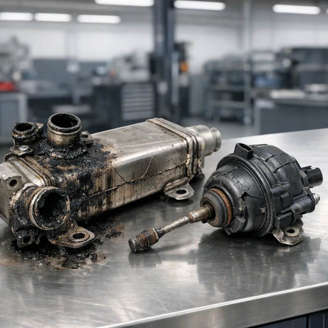 M550d EGR cooler and actuator components, a common fault area on the quad turbo diesel