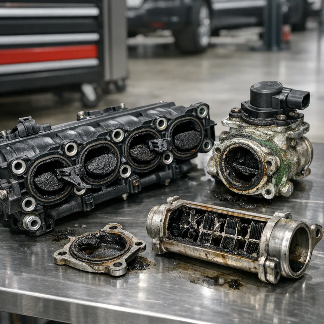 F15 M50d: N57D30C swirl flap and EGR valve, common fault components on the three turbo diesel