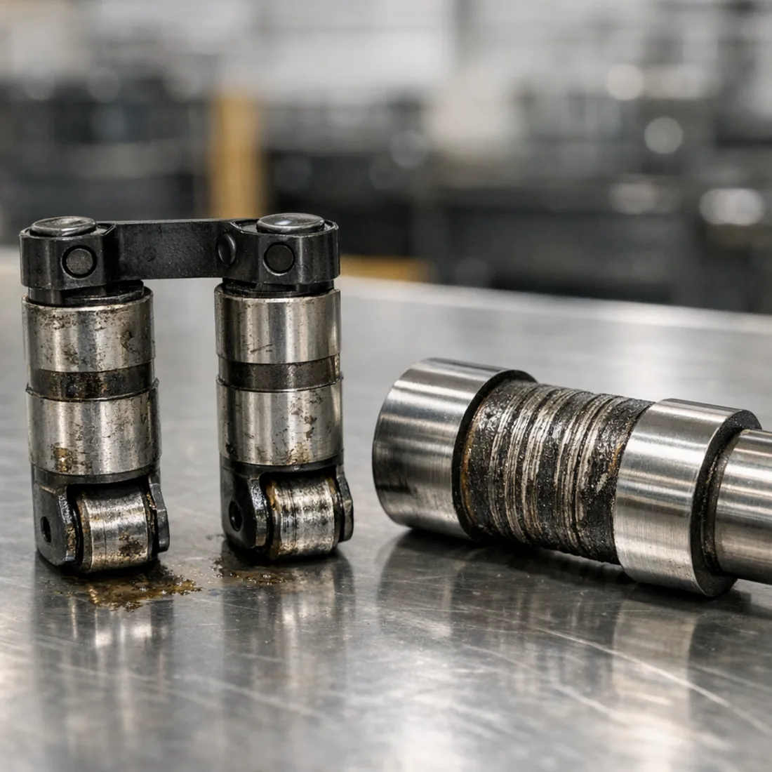 Challenger 6.4 HEMI: worn MDS lifter and camshaft, a common and preventable failure