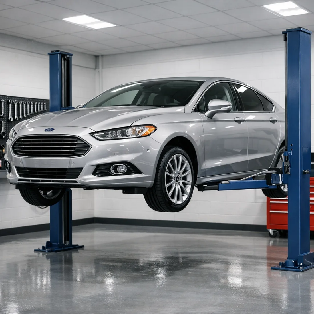 238hp EcoBoost Mondeo on the hoist for a full service inspection