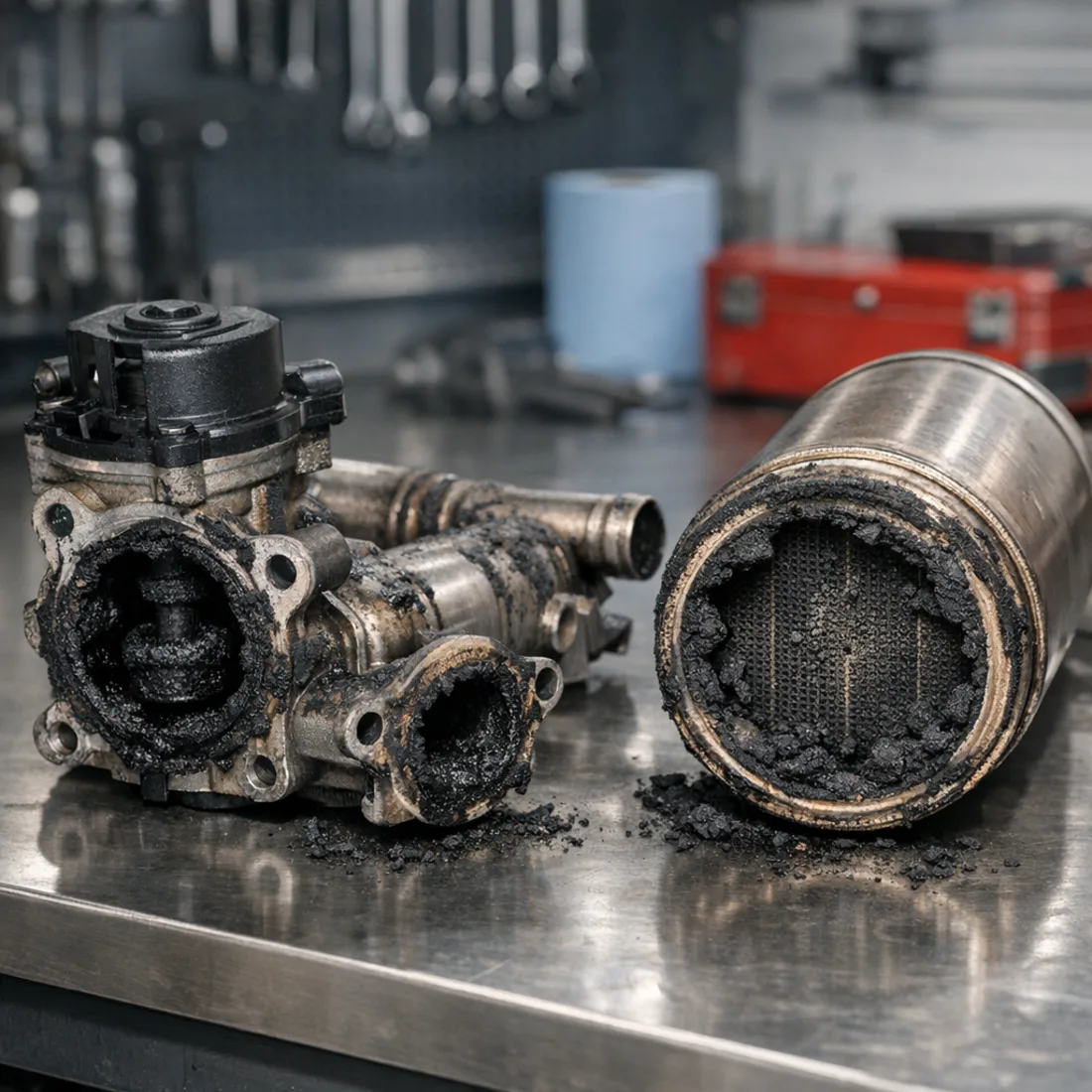 2.2 TDCi EGR valve and DPF components, common service items on the T6 Ranger
