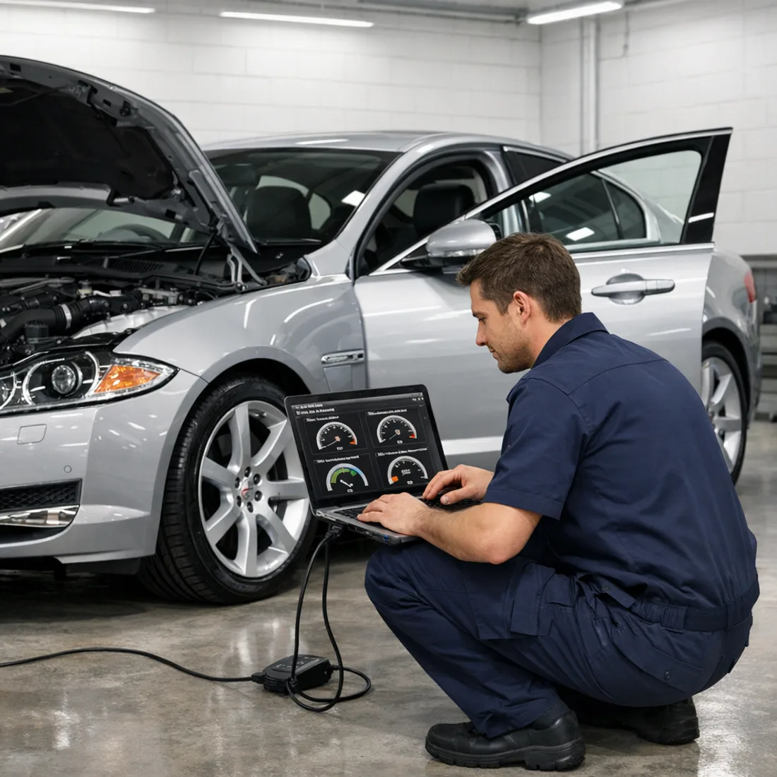 Jaguar SDD factory diagnostics in use on the XF X250 3.0 TDV6