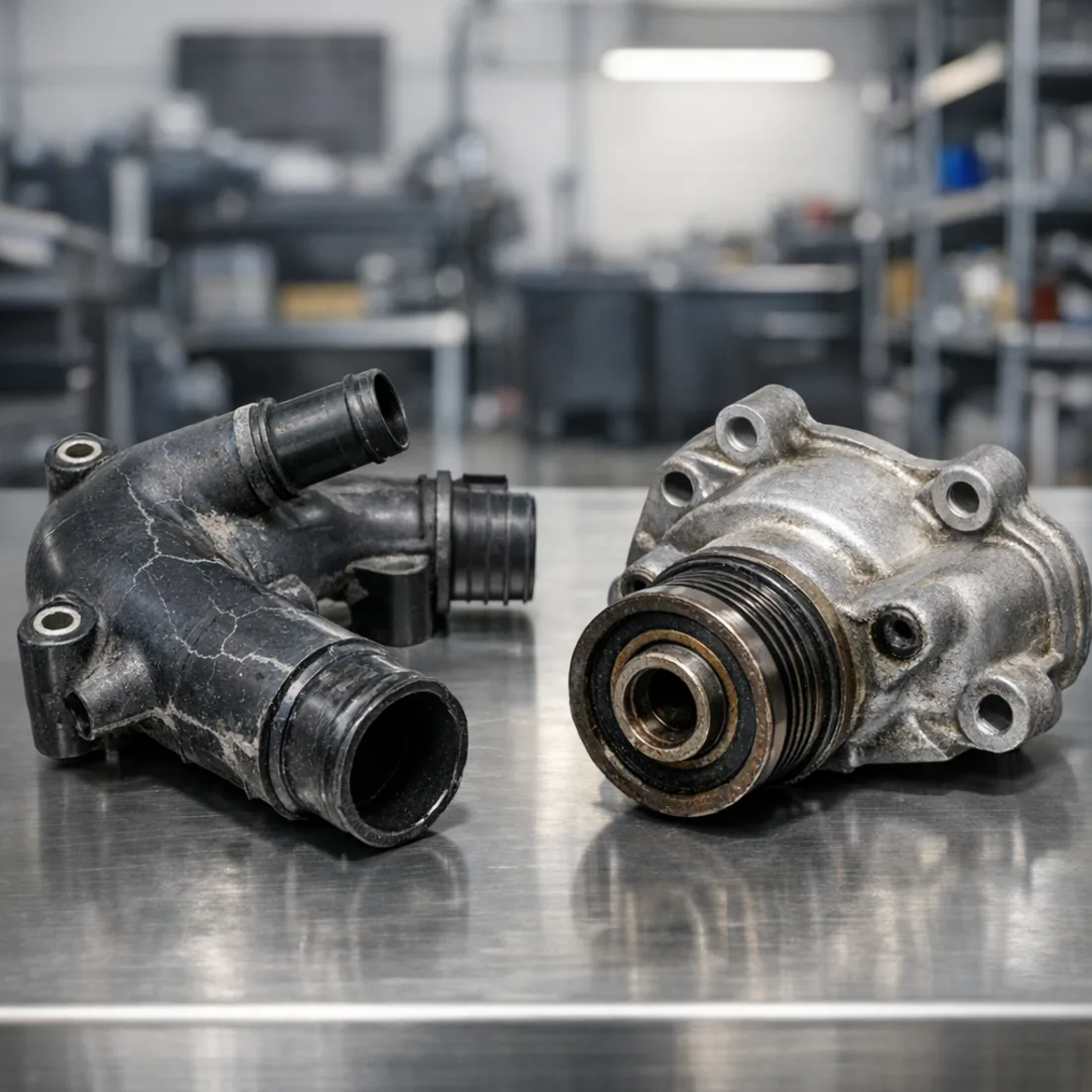 Worn AJ126 supercharger components, a common service item on the XF 3.0 V6 SC