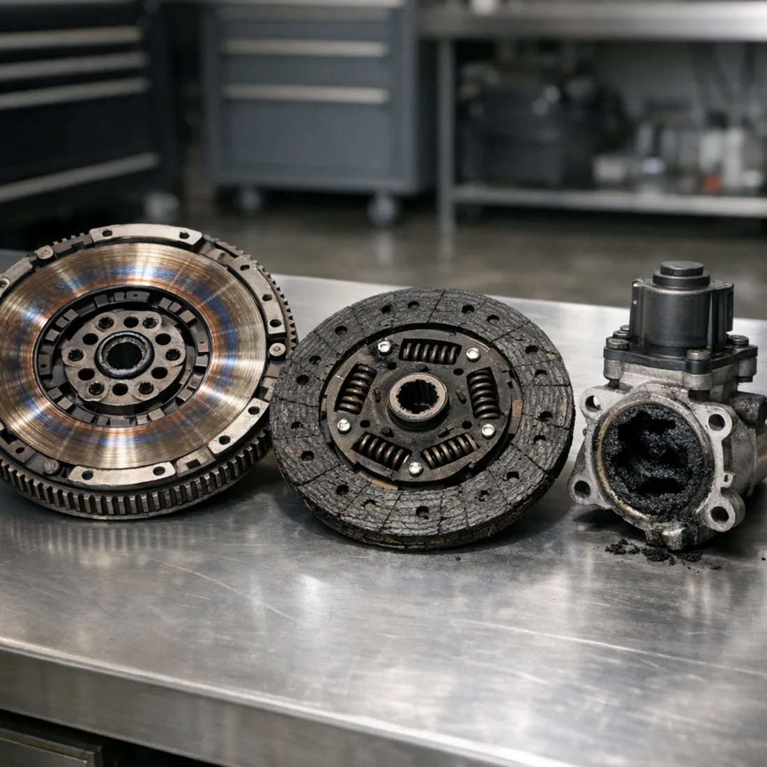 Defender TD4 dual mass flywheel and EGR valve, common wear items on this generation