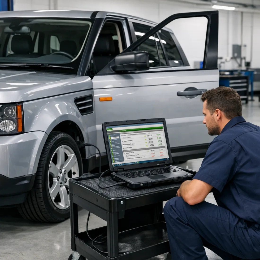 Factory SDD diagnostics in use on Range Rover Sport 2.7 TDV6 L322