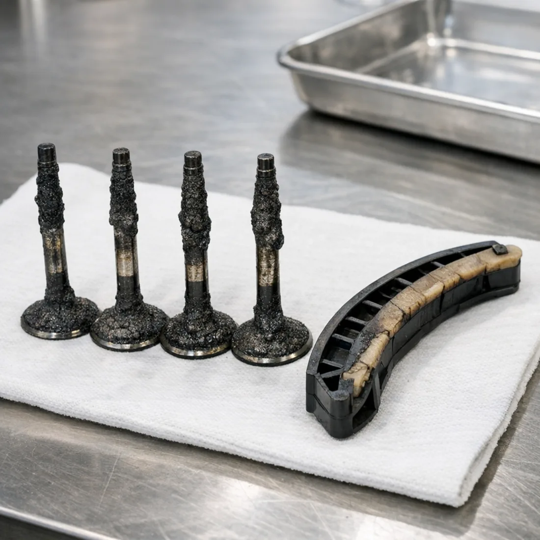 Intake valve carbon and timing chain components, Range Rover Sport 2.0 Si4 PT204