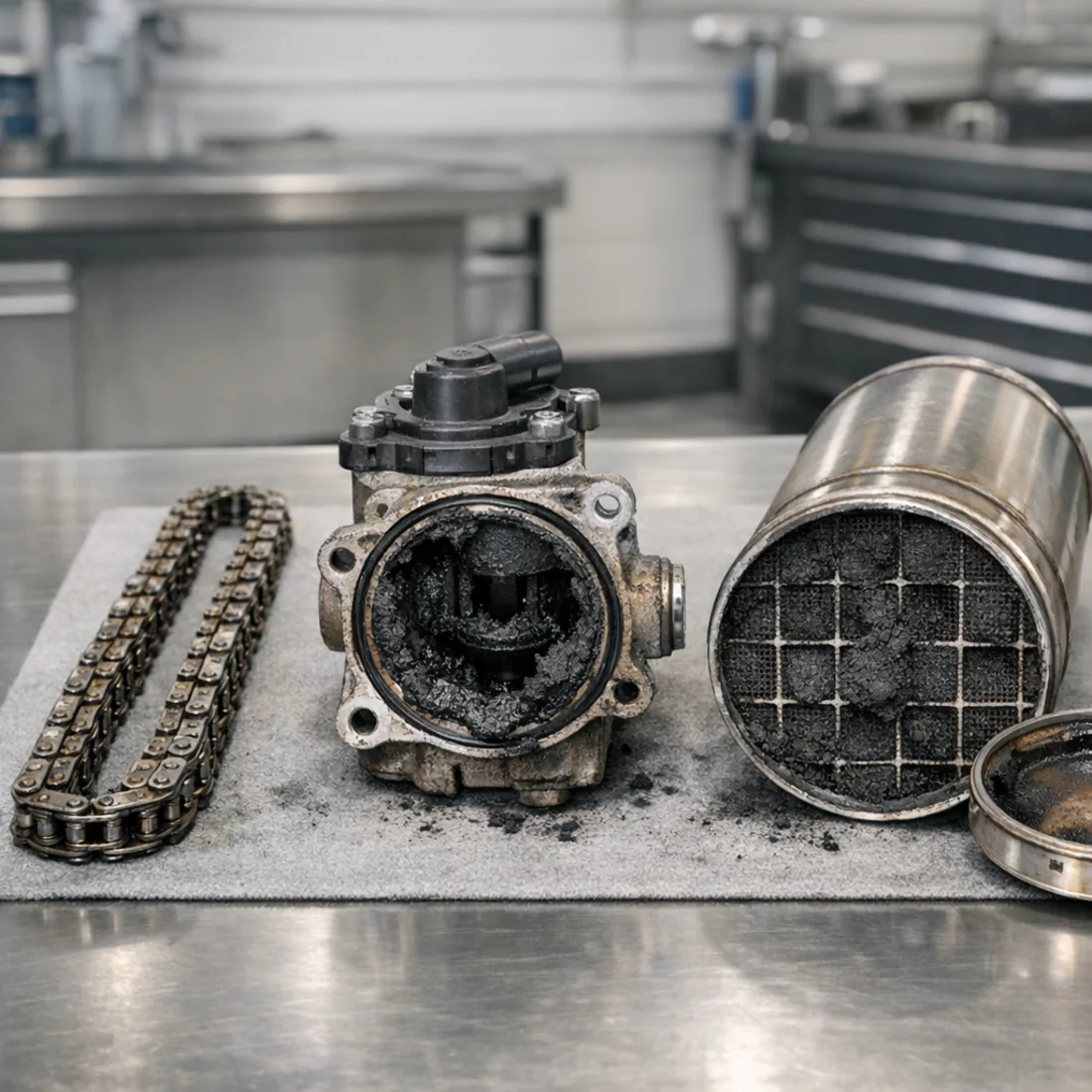 SDV6 275hp timing chain and EGR components, typical items from higher mileage L494s