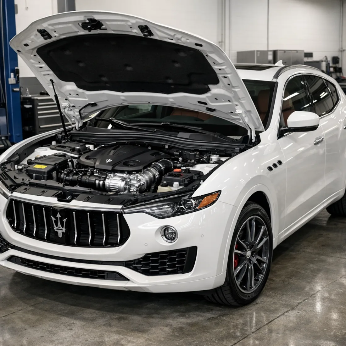 Levante 2.0T: the four cylinder mild hybrid engine bay, with the 48V system adding new diagnostic layers