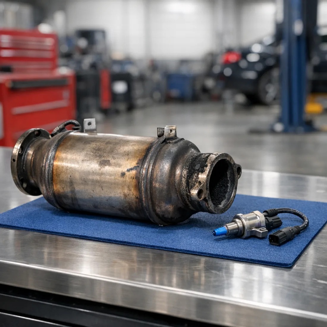 DPF and AdBlue components from the C 220d, routine service items on OM654 diesel models