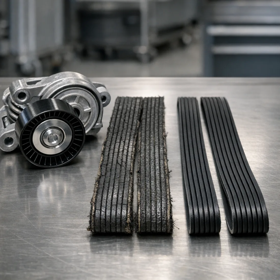 ISG belt and tensioner, C 200 W206, a common inspection point