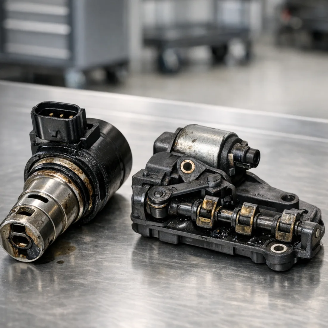 M276 camshaft adjuster solenoid and swirl flap actuator, common fault parts on the C 350 BlueEfficiency