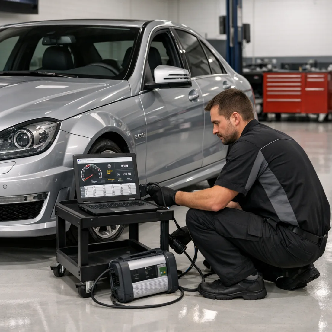XENTRY diagnostics on the C 63 AMG, the same platform we use across every W204 variant