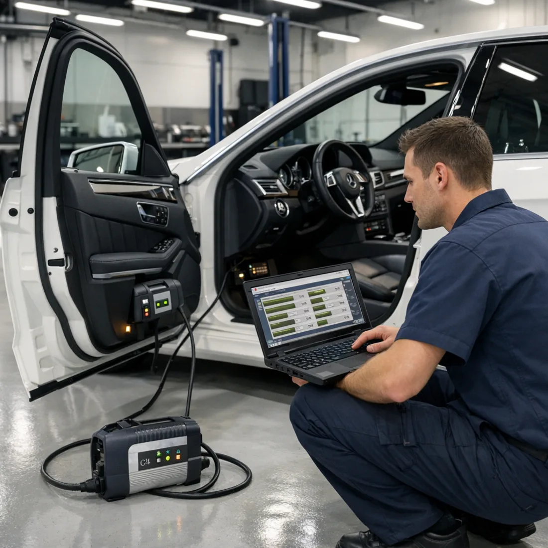 Factory XENTRY diagnostics on the W212 E 63 AMG, the same platform we use across all three E-Class generations