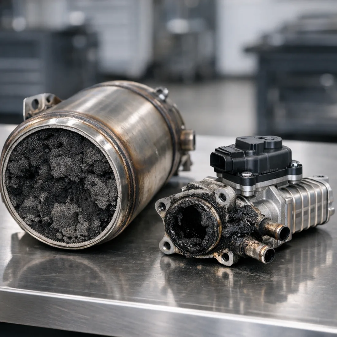GLC 220d X254: clogged DPF and carbon fouled EGR valve, the most common cause of limp mode on this generation