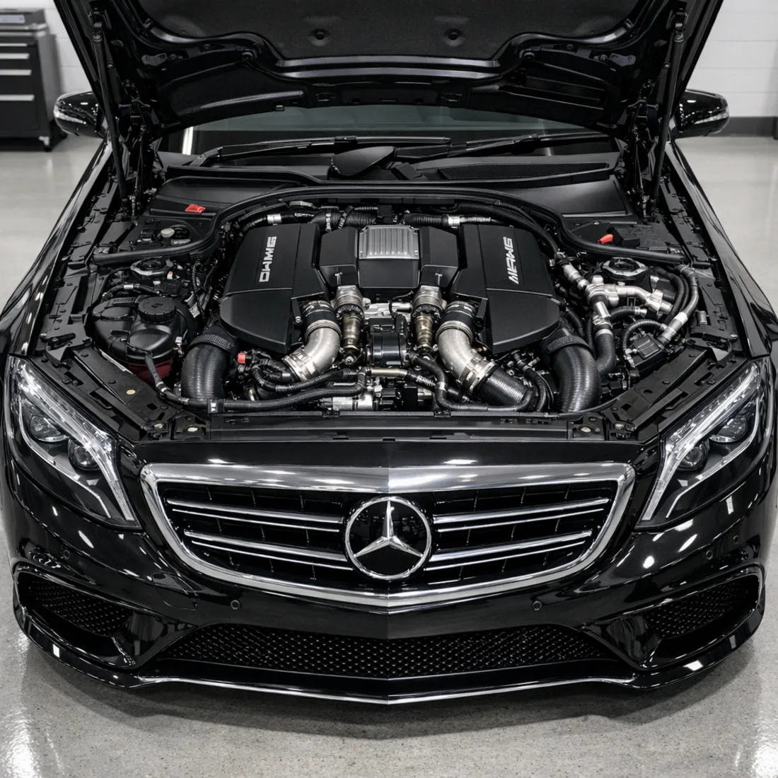 M177.980 engine bay, S63 AMG W222