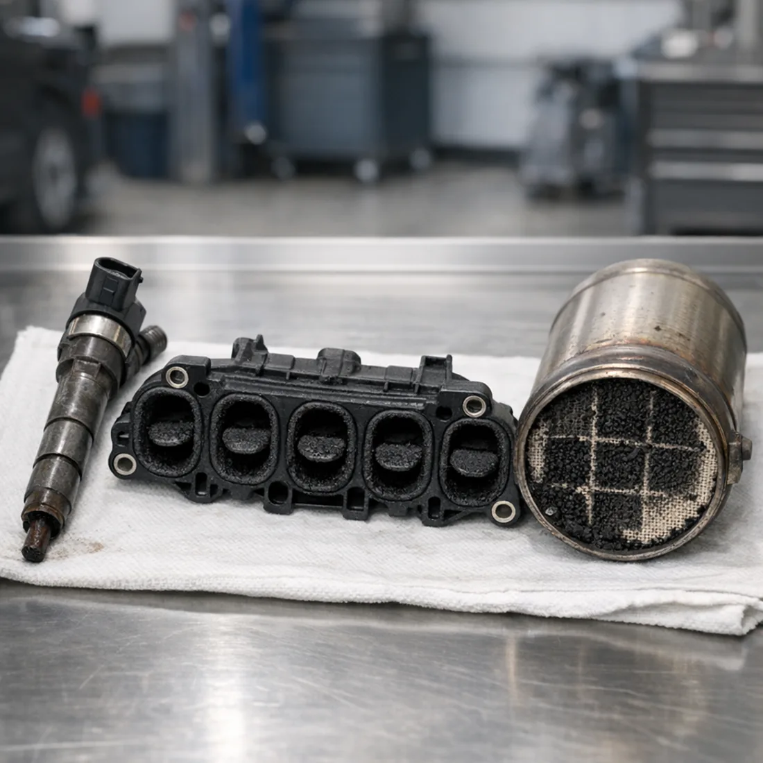 Viano 2.2 CDI: injector, swirl flap and DPF components that needed attention