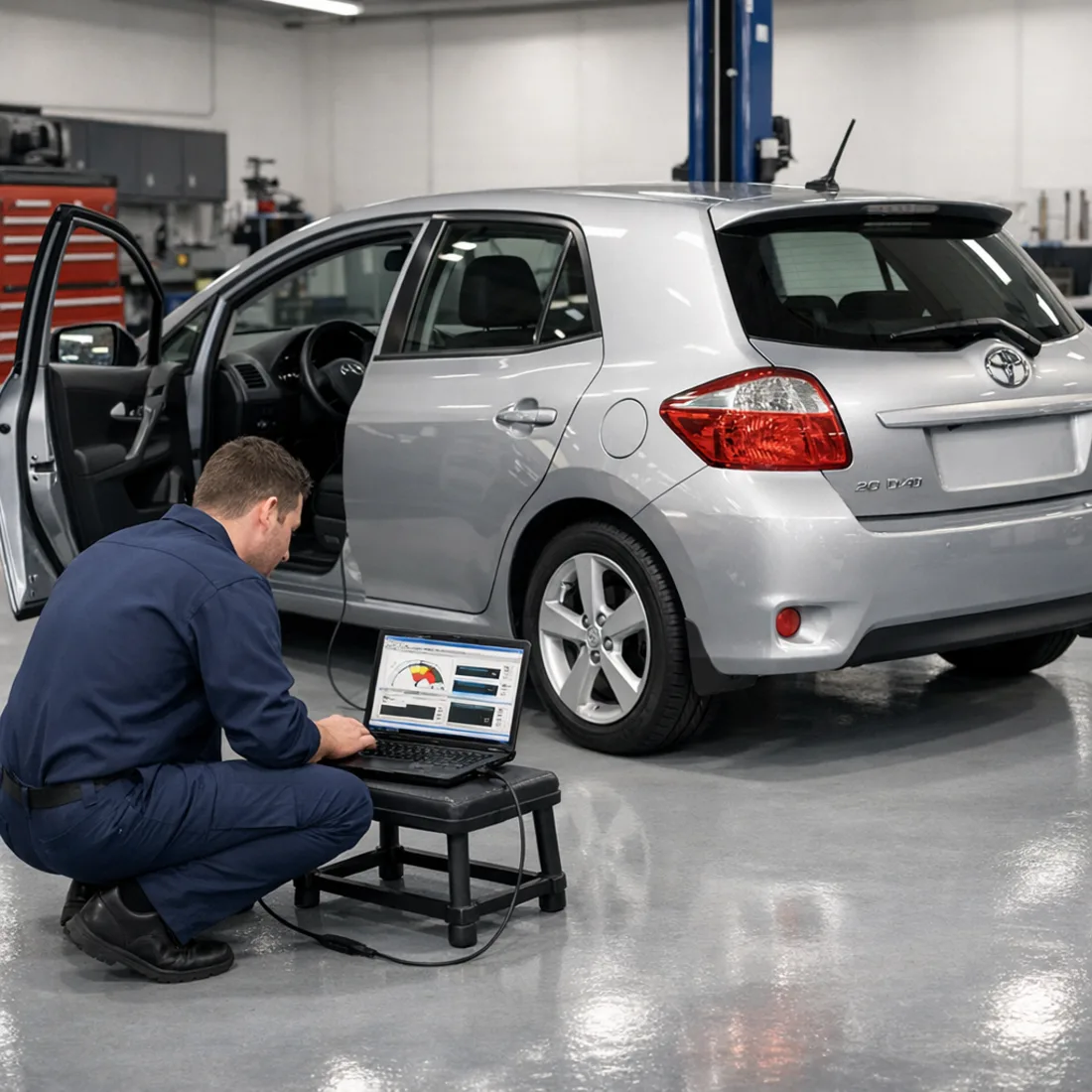 Toyota Techstream diagnostics on a Corolla E15