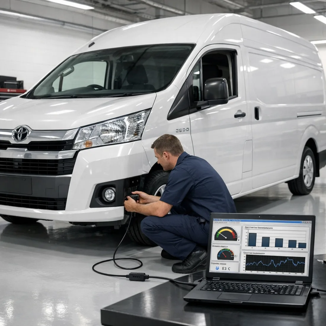 Hiace 2.8 D-4D on Toyota Techstream at our workshop, the same process applies to all three generations
