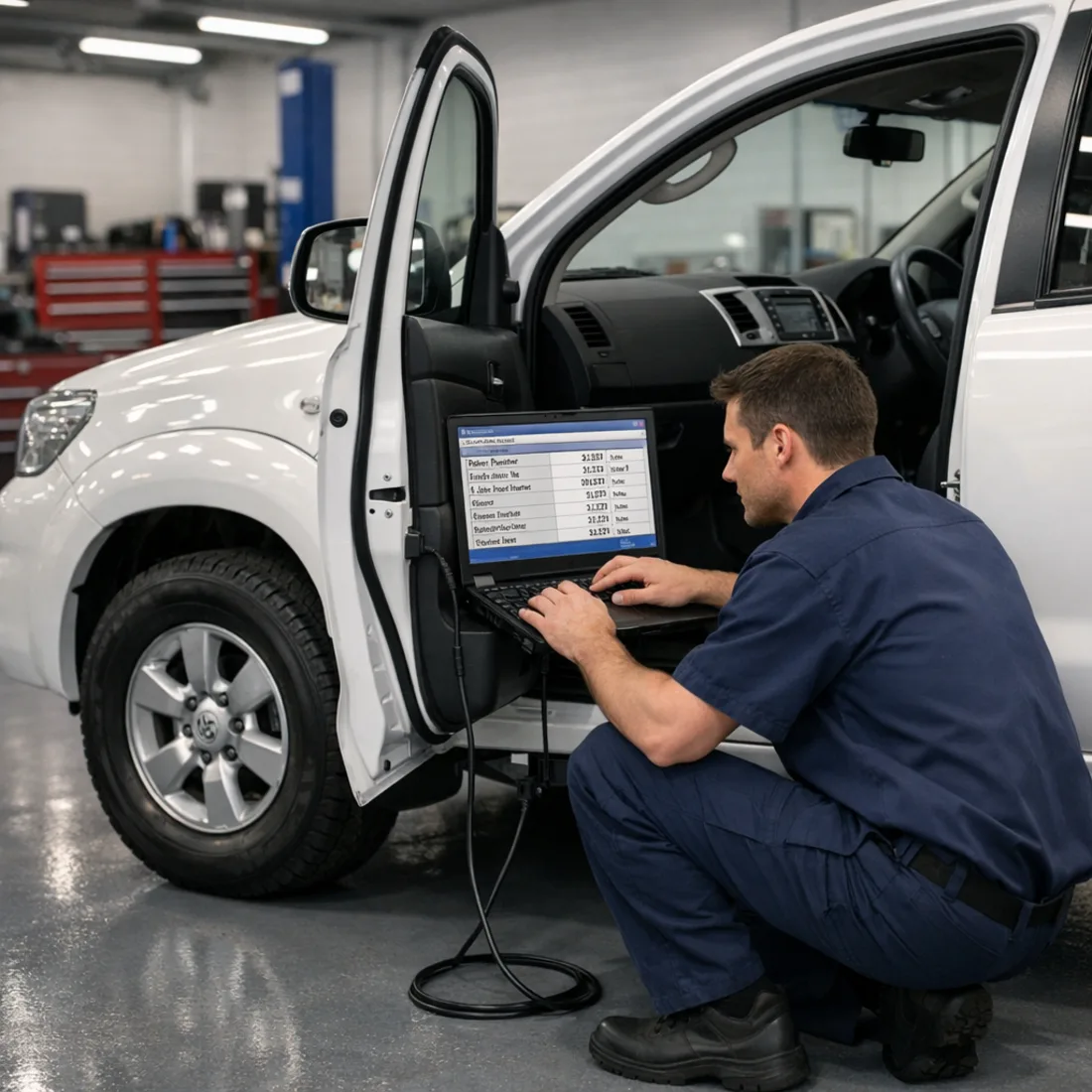 Toyota Techstream diagnostics on the 3.0 D-4D at our workshop