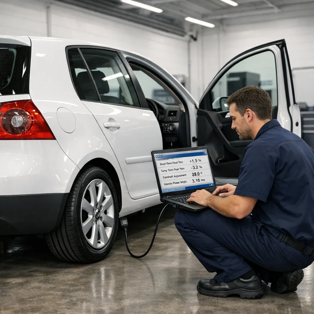 Golf Mk5: ODIS factory diagnostics in use, the same platform we run across every Golf generation