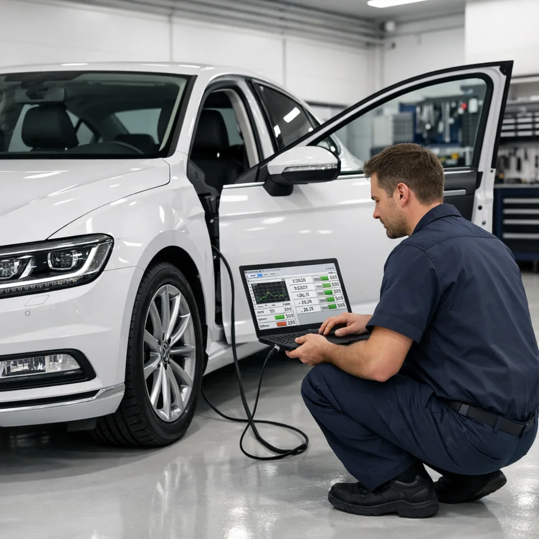 Factory ODIS diagnostics on the Passat B8 2.0 TSI at our Penrose workshop