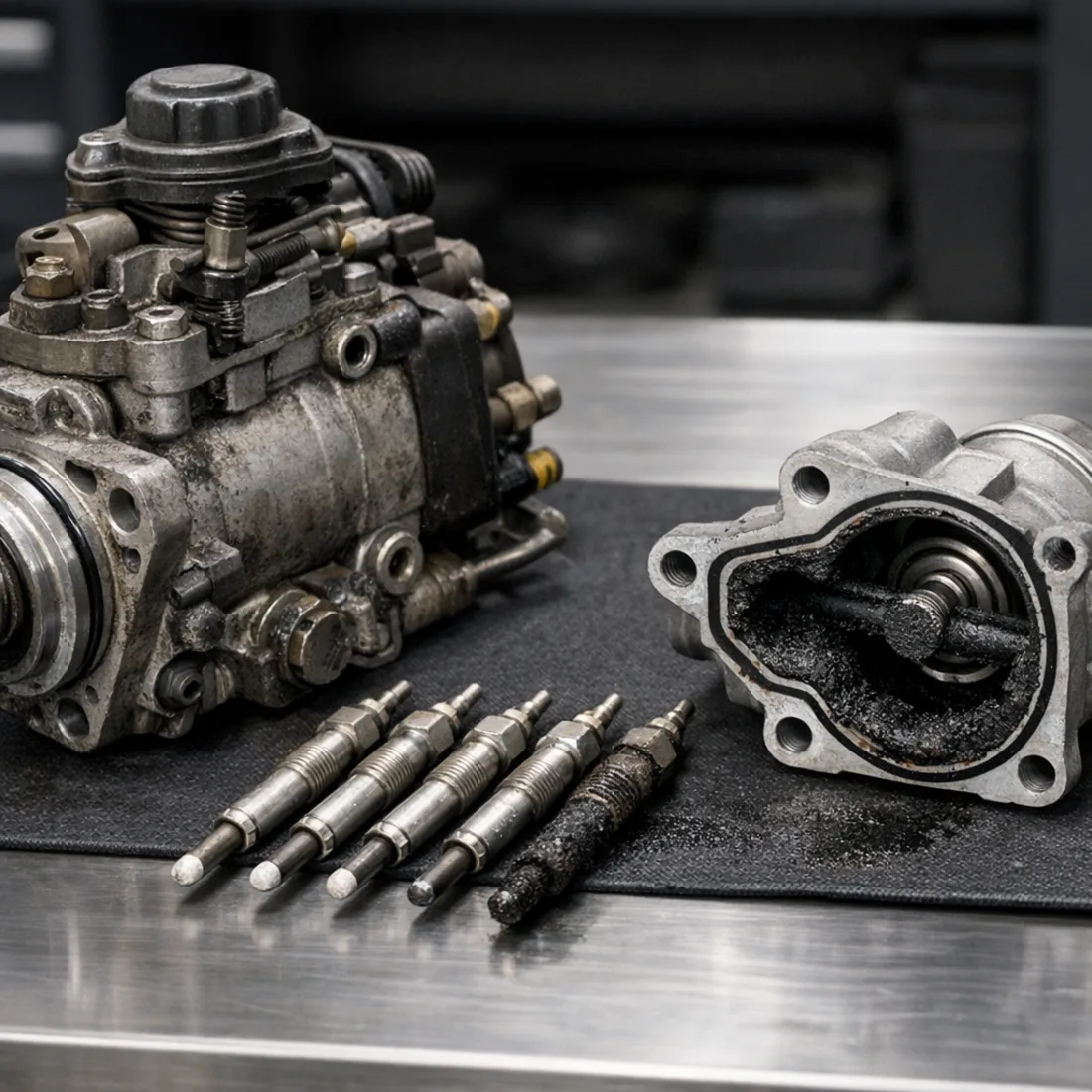 T4 AJT injection pump, glow plugs and EGR valve, typical service items we see at our Penrose workshop