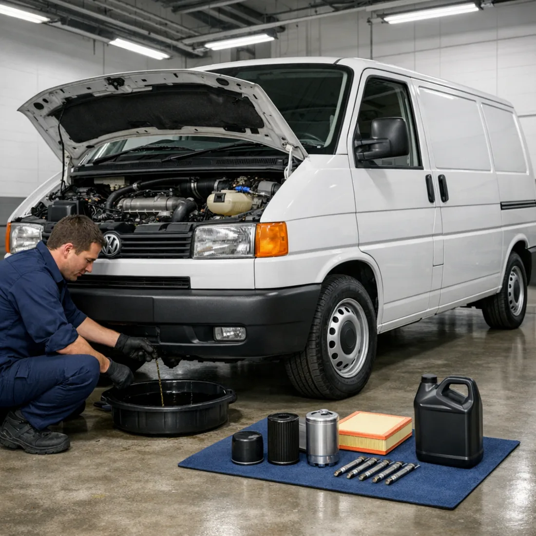 T4 servicing at our Penrose workshop, same thorough process across all Transporter generations